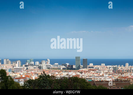 Hintergrund der großen Stadt Übersicht. Blick auf Barcelona Spanien Stockfoto