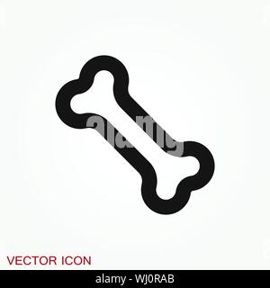 Knochen Flachbild-Symbol. Einzelne hochwertige Symbol Stock Vektor