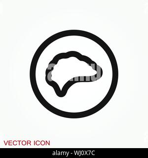 Gehirn Vektor icon. Einfache Abbildung auf Hintergrund isoliert Stock Vektor