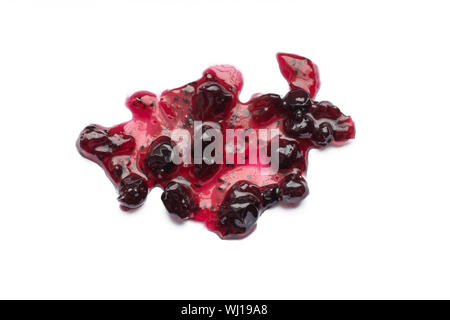 Stapel von johannisbeeren Gelee auf weißem Hintergrund. Grütze. Stockfoto
