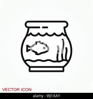 Aquarium Fisch vector Symbol. Flache aquarium fisch Symbol für Ihr Design. Stock Vektor