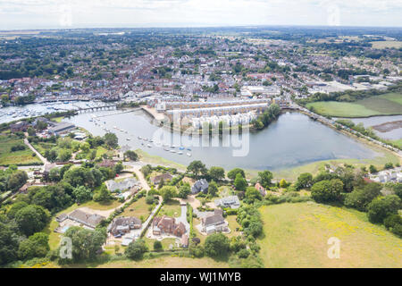 Lymington Mündung aus der Luft Stockfoto