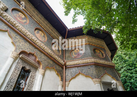 Äußere des Stavropoleos Kloster (aka Stavropoleos Church) in Bukarest, Rumänien Stockfoto