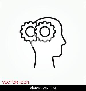 Gehirn Vektor icon. Einfache Abbildung auf Hintergrund isoliert Stock Vektor