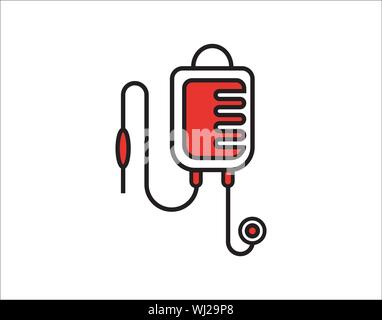 Bluttransfusion Symbol Vektor Bild Stock Vektor