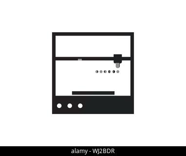 3D-Drucker Vektorsymbol, einfachen, flachen Design für das Web oder mobile App-Vektor Stock Vektor