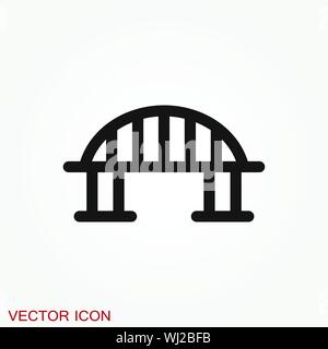 Brücke Symbol im flachen Stil. Road Business Konzept. Stock Vektor