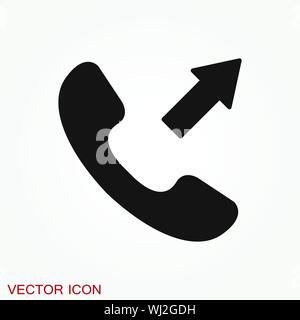 Sie auf das Symbol Anruf in trendigen Flat Style auf Hintergrund isoliert. Stock Vektor