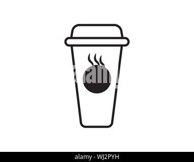 Einweg Becher mit steas von Schärfe, Popping, Kaffee Symbol Stock Vektor