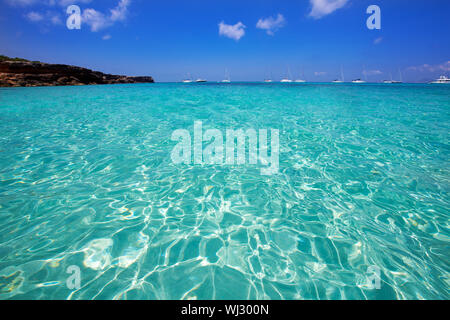 Formentera Cala Saona Beach, einem der besten Strände in der Welt in der Nähe von Ibiza Stockfoto