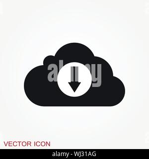 Cloud Symbol, Gliederung und solide Vector Illustration Stock Vektor