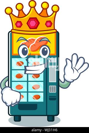 König vending Bäckerei die Maschine in der Karikatur Stock Vektor