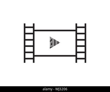 Zeigt eine Schaltfläche Wiedergabe einer Video player Symbol. - Vektor Stock Vektor