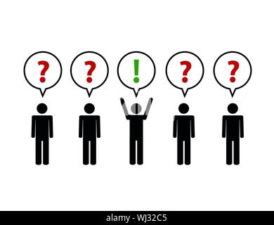 Teamarbeit Business Konzept mit Fragen und Antwort Piktogramm Vector Illustration Stock Vektor