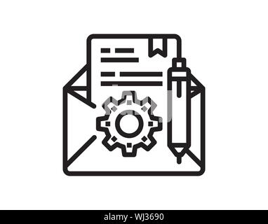 Symbol E-Mail-Einrichtung-Vector-Vektor Stock Vektor