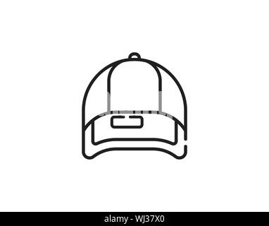Baseball Cap flache Linie Illustration vektor design-Vektor Stock Vektor