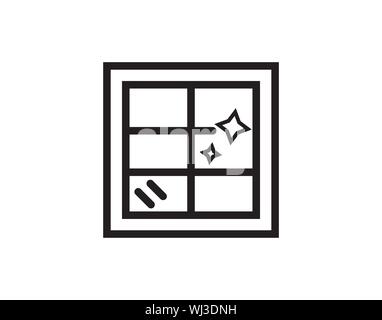 Umrisse Reinigung Fenster Vektor icon. Isolierte schwarze einfache Linie element Abbildung kann von Reinigung Konzept. Stock Vektor