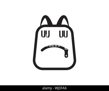 Trauriger Cartoon Monster Ausdruck Emoji Icon Vektor Stock Vektor