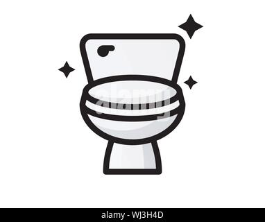 Wc Reinigung Symbol. Abbildung. Badezimmer Reinigung. Kontur Symbol. Vektor isoliert-Vektor Stock Vektor
