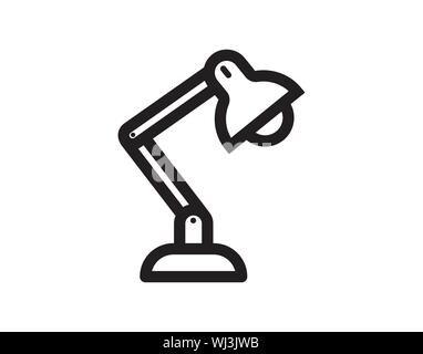 Schreibtischlampe Symbol Leitung Lampe und Leuchte Vektor Bild Stock Vektor