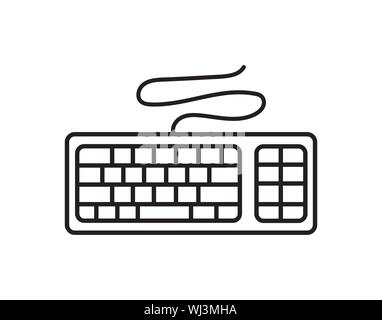 Symbol Tastatur. Trendigen, modernen Flachbild linearvektor Tastatur Symbol auf weißem Hintergrund von thin line Elektronische Geräte Sammlung, umriss Vektor Stock Vektor