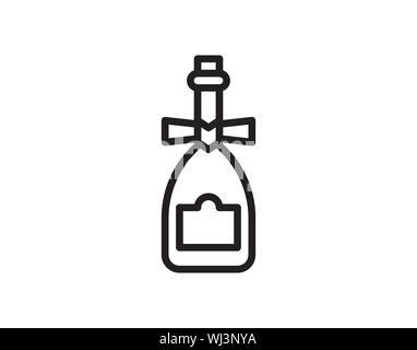 Flasche Champagner Symbol Vektor Bild Stock Vektor