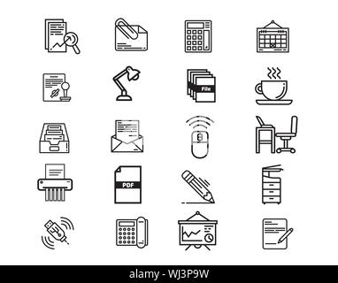 Büroausstattung Icon Pack Business Tools Vektor-Set Stock Vektor