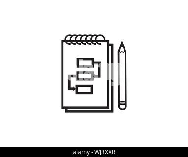 Projektplanung Symbol Vektor. Einfache flache Symbol. Perfekte Piktogramm Abbildung auf weißen Hintergrund. Stock Vektor