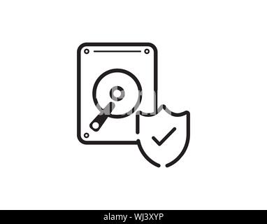 Festplatte Symbol geschützt Vektor Illustration. Stock Vektor