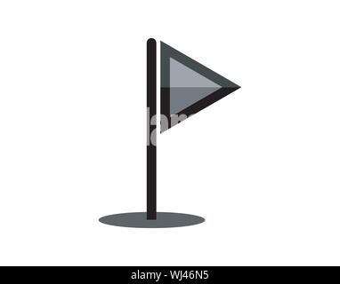 Ziel Flagge Symbol Flat Style Vektor Bild Stock Vektor