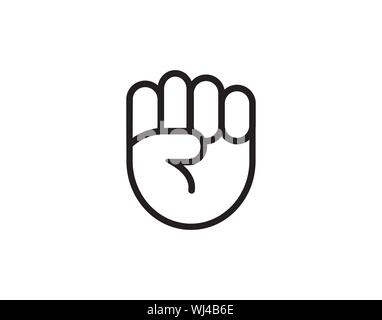 Faust erhobenen Hand Geste Symbol Symbol cartoon Vektor Bild Stock Vektor