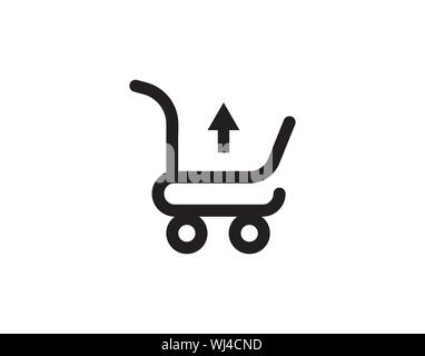 Vektor Warenkorb übersicht Web Icon. form Warenkorb schwarzes Symbol mit flache Linie style Symbol für Web site Design, Logo, App, UI isoliert auf weißem Hintergrund Stock Vektor