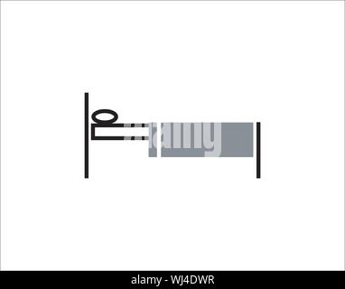Bett Schlafsymbol in Flat Minimal Design Vektor Stock Vektor