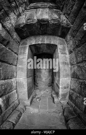 Im Inneren Stoodley Hecht Denkmal, oben Todmorden, Calderdale, West Yorkshire, England. Stockfoto