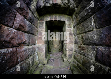 Im Inneren Stoodley Hecht Denkmal, oben Todmorden, Calderdale, West Yorkshire, England. Stockfoto