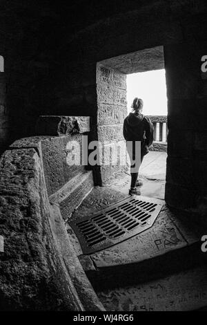 Im Inneren Stoodley Hecht Denkmal, oben Todmorden, Calderdale, West Yorkshire, England. Stockfoto