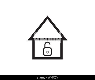 Entsperrter Smart Home-Symbolvektor Stock Vektor