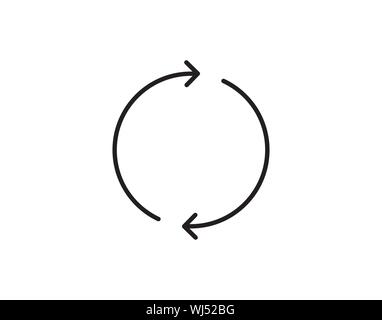 Kreisförmiges Aktualisierungssymbol mit umlaufenden Pfeilen Stock Vektor