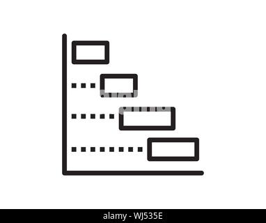 Symbol Balkendiagrammanalyse Gliederung Stock Vektor