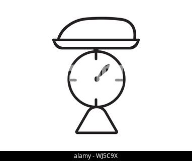 Symbol für die Waage zur Messung und Waage, minimalistisches Vektorsymbol Stock Vektor