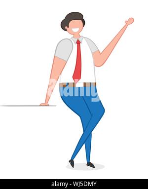 Vector Illustration Geschäftsmann. Hand gezeichnet. Farbige Konturen. Stock Vektor