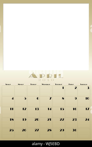 Jeder Monat des Jahres 2010 Kalender Stockfoto