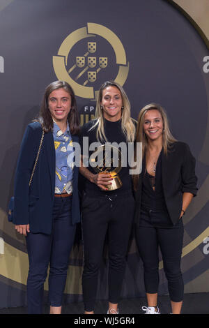 Lissabon, Portugal. 02 Sep, 2019. September 02, 2019. Lissabon, Portugal. Benfica Frauen Fußball Spieler während der quinas de Ouro Awards 2019 Credit: Alexandre de Sousa/Alamy leben Nachrichten Stockfoto