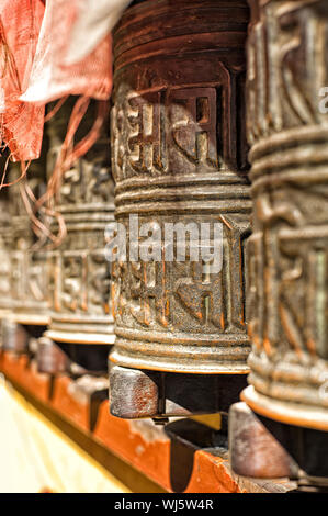 Boudhanath Tempelglocken im Kathmandu-Tal, Nepal Stockfoto