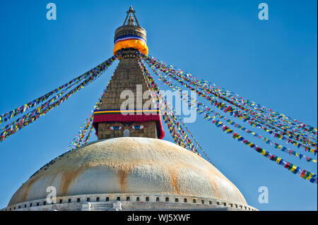 Boudhanath Stupa in Kathmandu-Tal, Nepal Stockfoto