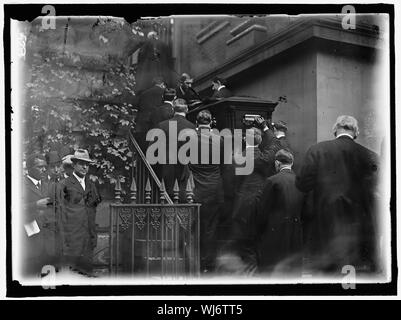 HARLAN, John Marshall. Zuordnen der Gerechtigkeit, der U.S. SUPREME COURT, 1877-1910. Begräbnis an der NEW YORK AVENUE Presbyterian Church. Schatulle Stockfoto