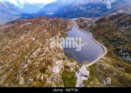 Luftaufnahme San Bernardino Pass Stockfoto