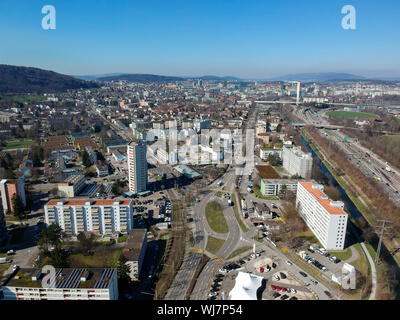 Zürich Bezirk 12 Luftaufnahme Stockfoto