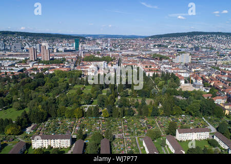 Zürich Sihlfeld aus der Vogelperspektive Stockfoto