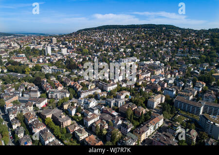 Zürich / fluntern Hottingen Luftaufnahme Stockfoto